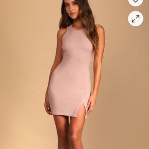 Lulus Casual Moments Dusty Pink Sleeveless Bodycon Mini Dress - Size M